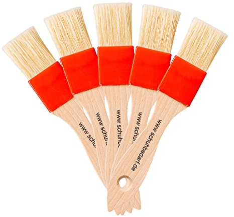 Langlauf Klebstoffpinsel flach 5 Stück Set für Sparbehälter, Farben & Leime | rostfrei für Kontaktkleber, Weißleim, Dispersionskleber, Farben & flüssige Klebstoffe, ideal für Leimboy und TS-Boy (5 Stück)