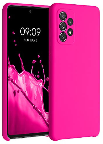 kwmobile Hülle kompatibel mit Samsung Galaxy A72 Hülle - Silikon Handy Case - Handyhülle weiche Oberfläche - kabelloses Laden - Neon Pink