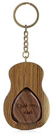 Glooraca Personalizzato Plettro per Chitarra Portachiavi in ​​Pelle Inciso Supporto per Chitarra Portachiavi Custodia per Chitarra Acustica Chitarra Elettrica Ukulele