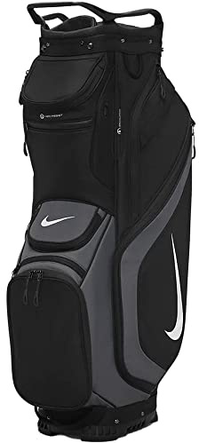 Nike Performance Cart Bag Golf – Golf Cartbag mit vielen Fächern – Leichte Golftasche für Trolley & Golfcart – Robuste Golf Bag, Black/Iron Grey/White, One Size