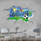 vr68tjapalo® 3D Wandtattoo Kinderzimmer junge Namen Wandtattoo Jungen fussball Cooles Wandbild Kinderzimmer jungen mit Namen, Größe: B100xH58cm, Farbe: fussball