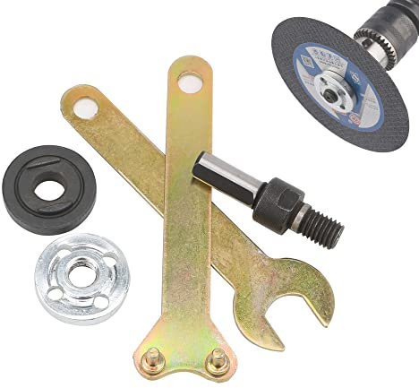 Bestgle 5 Piezas Adaptador de Amoladora, Amoladora Angular Taladro Eléctrico Manual Vástago Redondo de 6mm + Vástago Triangular de 10mm para Cortar Ruedas Disco