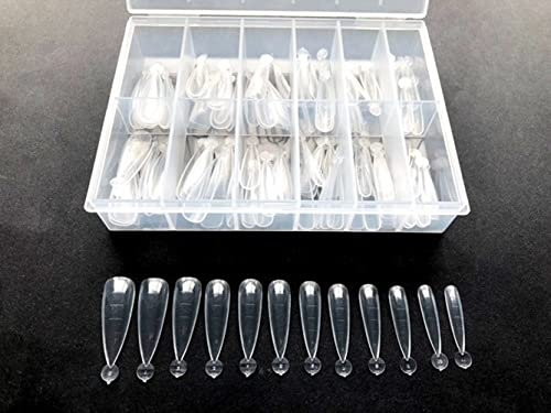 KM-Nails 120 Elastische Dual Tips/Popits Stiletto Form in Box
