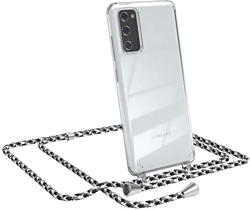 EAZY CASE Handykette kompatibel mit Samsung Galaxy S20 FE / S20 FE 5G Handyhülle mit Umhängeband, Handykordel mit Schutzhülle, Silikonhülle, Hülle mit Band, Stylische Kette, Schwarz Camouflage