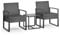 ok-living Gartenmöbel-Set, Balkonmöbel Set, Anthrazit, 3 Teile, mit Tisch