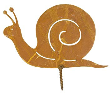 B2S BACK2SEASON Schnecke Metall mit Schraubgewinde Gartendeko Maritim Edelrost Baumdekoration