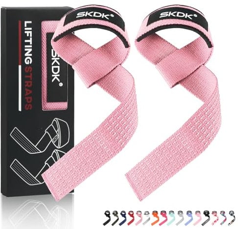 Zughilfen Krafttraining Frauen Bodybuilding,Lifting Straps Gym Deadlift, KreuzhebebÄnder Mit Neopren Gepolstertes Handgelenk, Rutschfestes Silikon, für Gewichtheben, Bodybuilding