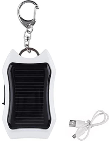 CeFurisy 1200mAH Solar Power Bank Keychain Tragbares Solarladegerät USB-Akku Led Sight Flashlight den Außenbereich Notfall-Telefonladegerät