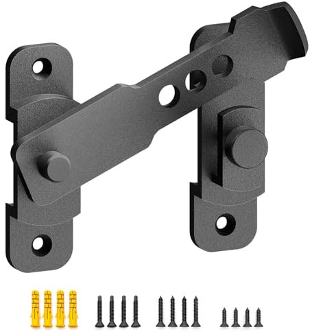 GEMASP Verrou de porte de grange en acier inoxydable sans clé pour porte, serrure de sécurité robuste pour porte coulissante pour grange, maison, salle de bain, extérieur, garage