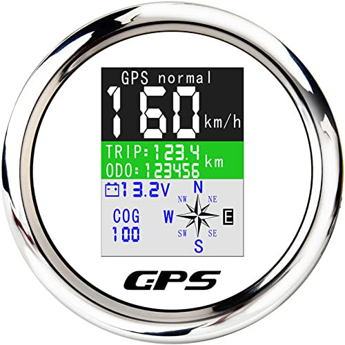 GPS Geschwindigkeitsmesser 85mm Tacho Digitale Geschwindigkeitsmessgerät Kilometerzähler Wasserdichter IP67 Tachometer Messgerät für Auto Boot Yacht 12V/24V