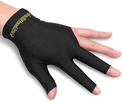 PolyMath 10 Stück Billardhandschuhe 3 Finger Billard Handschuhe Billard Queue Handschuhe 7 Finger Show Handschuhe Snooker Handschuhe Tragen Sie auf der rechten oder linken Hand für Männer Frauen