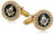 Banemi Manschettenknöpfe Herren Vintage, Gold Manschettenknöpfe Herren Vintage CZ Runde Freimaurer Bräutigam Hochzeitsgeschenk 1.5X1.5CM