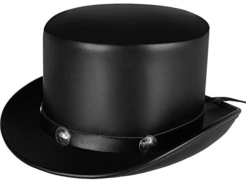 Danlai Leder Hut Punk Vampir Kostümhut, Magicians Hat Cosplay Kostüm Für Halloween, Viktorianische -hüte Für Männer Frauen