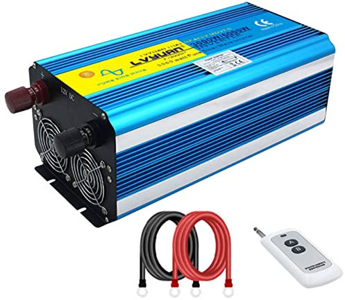 Oiyekntd DC 12 V 24 V bis AC 220V Pure Sinus Wellen Wechselrichter 6000W Peak Power Car Power -Konverter mit Fernbedienung für Auto Caravan Campingboot,6000W-24V