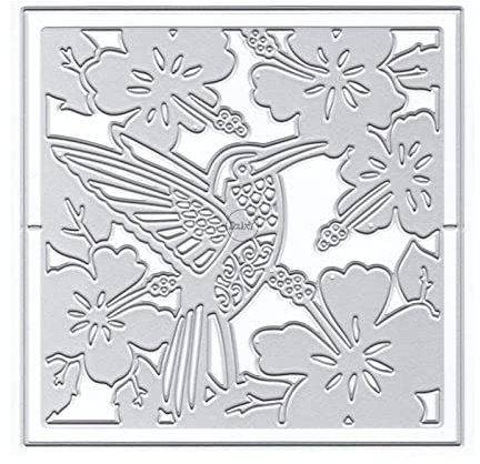 DzIxY Schatten Blumen Vögel Bordüren Metall Stanzformen für Kartenherstellung Kit Prägepapier Stanzformen Scrapbook Maschine Schablonen Aufbewahrungstaschen Zubehör