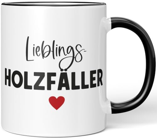 JUNIWORDS Tasse, Lieblings-Holzfäller, Schwarz (7752667)