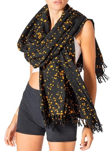 PANASIAM Schal Damen & Herren - XXL Halstuch - großes Schultertuch Starlit | Handgefärbtes Unikat, 100% Viskose, XL Stola - Mulitifunktionstuch auch Strandtuch, Pareo Tuch, Wickelrock, in 2 Größen