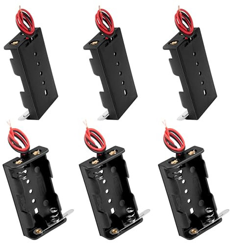 Support de Batterie AA Supports de Piles en Plastique 1,5V avec Fils et Interrupteur 2 Pièces