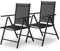 sunnypillow 2er Set Gartenstühle Niedriglehner | klappbar 8-Fach verstellbare Rückenlehne mit Armlehnen | 120 kg belastbar | Aluminium Klappsessel Klappstuhl für Garten Balkon Terrassen | Anthrazit