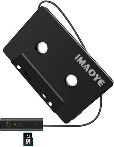 IMAOYE Cassette audio stéréo Bluetooth 5.1 pour voiture, convertisseur de cassette, fonctionne pendant le chargement, prend en charge la carte TF (quatre canaux)