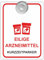 Indigos UG - Schild Eilige Arzneimittel Kurzzeitparker - 9x12 cm - Aluverbundplatte mit Saugnapf - Innenbefestigung für Ihr Auto - UV-Beständig - Einsatzschild - Hinweisschild - Warnschild
