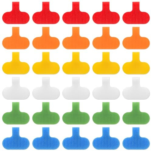 30 PCS Cable Labels Cord Labels Multi-Color Write On Wire Labels Tags for Cable Management and Identification