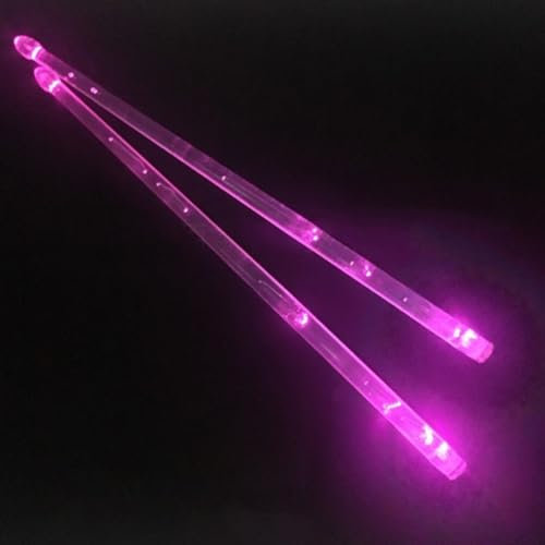YUANGANG 1 paire de baguettes lumineuses pour joueurs de batterie, adultes, enfants, performance sur scène sombre (rose violet), 8IW51F64674OB4WX33KC09B2S