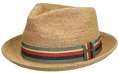 Stetson Littlefield Crochet Player Raffiahut Unisex Frühling Sommer Natur S (54-55 cm)