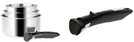 Sitram 713511 SITRAM-713511-Lot 3 casseroles 16+18+20cm Sitramovible Arpège en INOX & 712773 SITRAMOVIBLE - Poignée amovible pour poêle, casserole, wok, sauteuse des gammes Sitramovible
