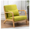 Akzentstuhl Mid-Century Modern Lesesessel mit Lendenkissen, gepolsterter Lounge-Sessel mit Massivholzrahmen und weichem Kissen für Wohnzimmer, Schlafzimmer, Belcony (Farbe: Grün)