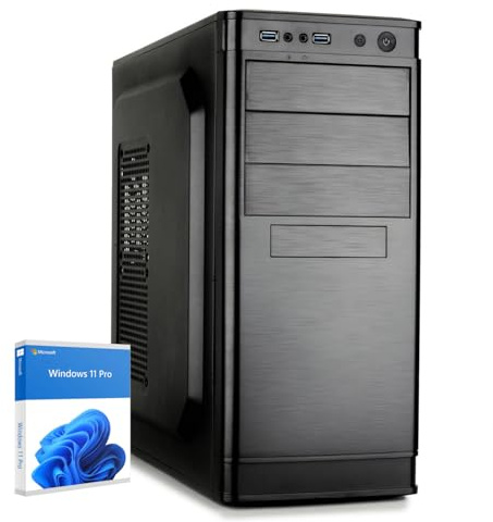 dcl24 AMD PC Büro Ryzen 7 7700X, AMD Radeon Grafik - 500GB SSD, 16GB DDR5, schneller PC ohne Grafikkarte mit 8x5.4 GHz, WLAN, Windows 11 Pro Desktop Computer für Büro und Homeoffice [19777]