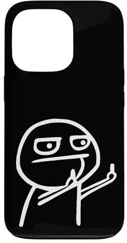 Strichmännchen Tshirt Strichmännchen zeigt Mittelfinger Hülle für iPhone 13 Pro