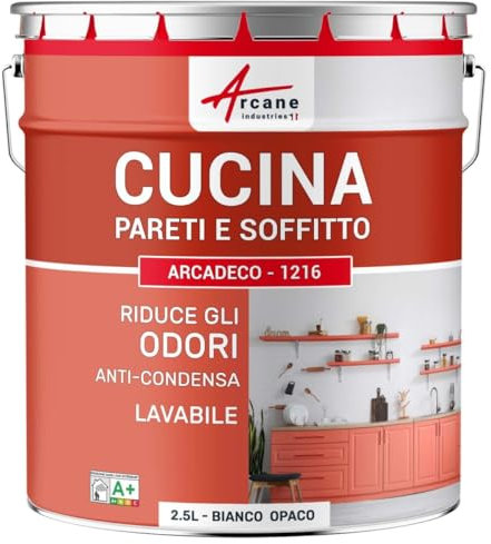ARCANE INDUSTRIES Peinture Cuisine, lessivable, absorbe Les odeurs - 2.5 L Ivoire Clair - RAL 1015