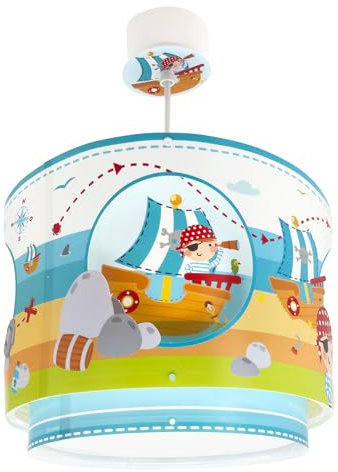 Dalber Lampe kinderzimmer, kinderlampe Pendelleuchte Hängelampe, Deckenleuchte Kinder, Deckenlampe kinderzimmer, Pirat Insel, Blau