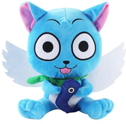 Fairys Tails Happy Katze Plush Happy Blaue Katze Figur Niedlich Plüschpuppe 26 cm / 10.2 Inch Fairys Tails Cat Geburtstagsdeko Doll