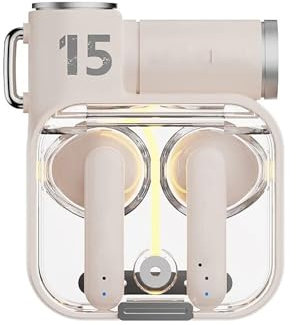 PPLKHS On-Ear Headset XKT15 Bluetooth 5.3 Earphones TWS Gaming Earbuds RGB Flip Cover Design Headset Low Latency 2023 Bluetooth Headset(Ivory)