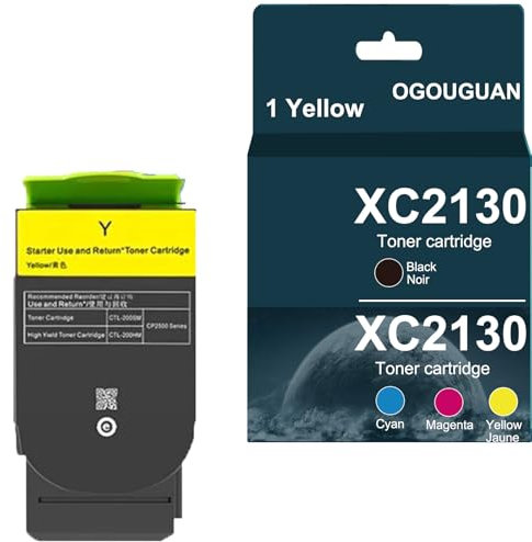 OGOUGUAN TengSheng XC2130 Kompatible Tonerkartuschen XC2130 XC2132 6000 Seiten/3000 Seiten für Lex-Mark XC2130 XC2132 XC2100 (1 Gelb)