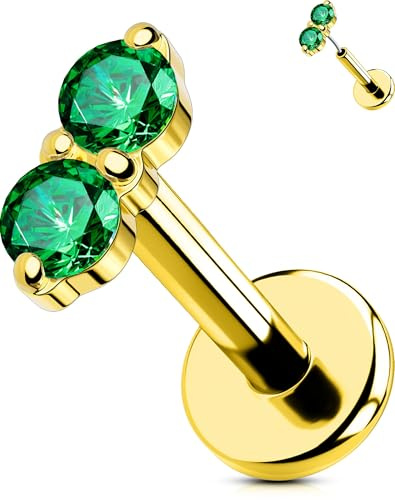 OUFER 16G Gold Helix Piercing 316L-Chirurgenstahll Threadless Earring CZ Knorpel Ohrpiercing 6 mm Conch Piercing Ohrpiercing Helix Tragus Piercing Helix Ohrringe