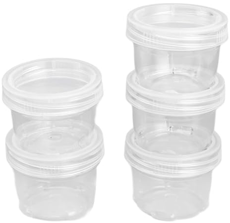 TOPINCN 5pcs Tragbare Sauce -Flaschen Salat -Dressingbehälter mit Deckel, Stapelbaren Gewürzbechern Zum Campen, Angeln, Reisen (Black)