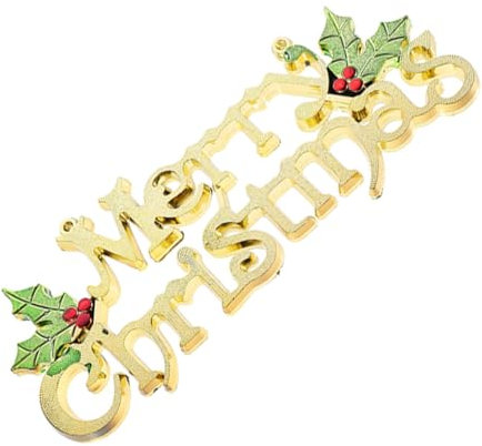 Zerodeko 1Pc Gold Letter Banner Christmas Tree Decorations Chic Xmas Party Pendants for Festive Home Decor Merry Christmas Ornaments for Holiday Celebrations