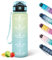 HoneyHolly Gourde Sport, Conception Étanche Gourde 500ml, Avec échelle de Temps, Bouteille, Réutilisable, Légère, Gourde Graduée pour La Course à Pied, Le Vélo, Le Travail, L'école