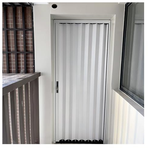 Puerta plegable Puertas interiores plegables de acordeón, magnéticas, ahorradoras de espacio, con cerradura y llave, ancho de 76,2 cm, 81,2 cm, 122,7 cm y 167,2 cm, for ducha, cocina, tienda((80inx80i