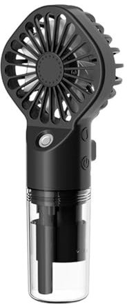 BOKIOESDE Ventilateur humidificateur silencieux portable rechargeable par USB, brumisateur froid, adapté à la maison, au bureau au dortoir, ventilateur ABS portable, noir