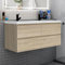 Biubiubath Mueble de baño con Lavabo 120 x 46cm, Roble, Cuatro cajones