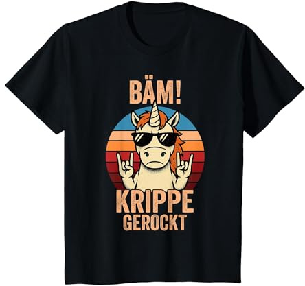 Kinder Bäm Krippe Gerockt 2026 Krippe Geschafft T-Shirt