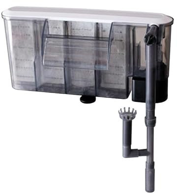 Ysislybin Filtre Aquarium Réglable 800L/H Pompe Aquarium, Ultra-Silencieux Filtre Externe Aquarium, Circulation d'oxygène, Filtre Suspendu Hang Cascade Convient aux Aquariums Jusqu'à 210L