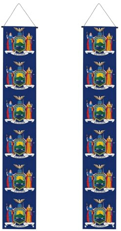 Banner mit Flagge von New York, Polyester-Banner, für drinnen und draußen, einfach aufzuhängen, wiederverwendbar