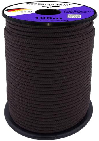 PP Polypropylenseil Seil 10mm PPM 16-Fach geflochten 10m, 20m, 30m Polypropylen Schnur Kordel Basteln Standardfarben von Ropes and More® (Braun, Ø10mm - 10m)