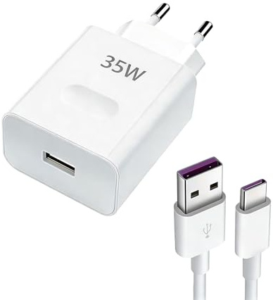 Chargeur USB Supercharge 35W avec Câble USB C 2m pour Honor 200 400 Magic6 | Chargeur USB Supercharge 35W avec Câble USB C 2m pour Honor 200 400 Lite
