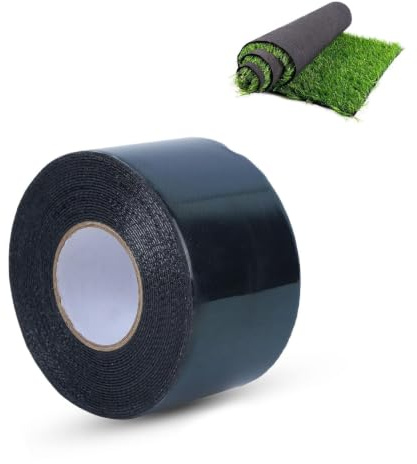 Artificial Grass Seaming Tape, Double Sided Self Adhesive Lawn Turf Tape Joining Non-Woven Cloth Turf Seaming Garden Accessories for Connecting Turf, Outdoor Carpet,Lawn, Fake Grass, 50mm X 5m